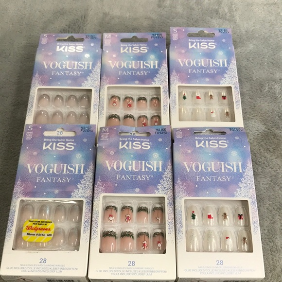 Kiss Voguish Fantasy Winter/ Holiday Press On Nails 6 Boxes - Picture 1 of 8